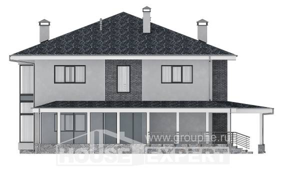 250-004-Л Проект двухэтажного дома, большой коттедж из газобетона Котлас, House Expert