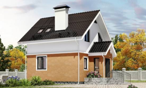 070-001-Л Проект двухэтажного дома с мансардой, бюджетный коттедж из керамзитобетонных блоков Мирный | Проекты домов от House Expert