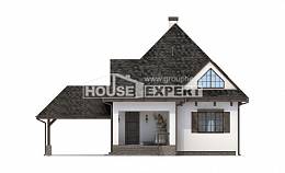 110-002-Л Проект двухэтажного дома мансардный этаж, гараж, уютный домик из бризолита Вельск, House Expert