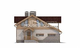 165-002-П Проект двухэтажного дома мансардой и гаражом, недорогой домик из керамзитобетонных блоков Мирный, House Expert