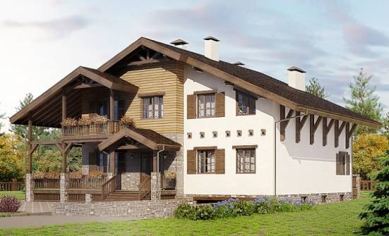 400-004-П Проект трехэтажного дома мансардный этаж и гаражом, огромный домик из кирпича Северодвинск | Проекты домов от House Expert