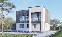 150-017-П Проект двухэтажного дома, небольшой загородный дом из поризованных блоков Новодвинск, House Expert