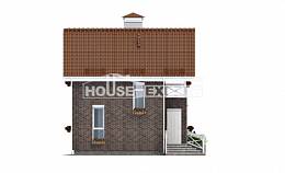 045-001-Л Проект двухэтажного дома мансардный этаж, компактный дом из керамзитобетонных блоков Архангельск, House Expert