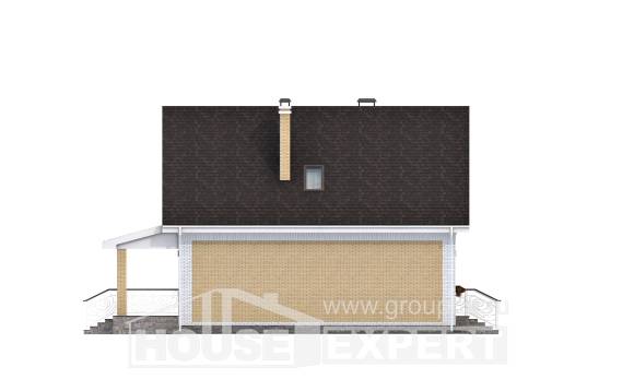 130-004-П Проект двухэтажного дома мансардный этаж, современный загородный дом из газосиликатных блоков Каргополь, House Expert