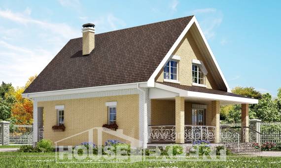 130-004-П Проект двухэтажного дома мансардой, современный домик из поризованных блоков Каргополь, House Expert