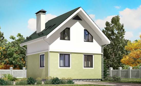 070-001-П Проект двухэтажного дома мансардой, недорогой коттедж из бризолита Коряжма | Проекты домов от House Expert