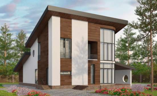 230-001-П Проект двухэтажного дома мансардой, современный загородный дом из кирпича Мирный | Проекты домов от House Expert