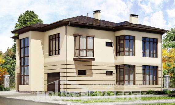 300-006-П Проект двухэтажного дома, гараж, современный домик из кирпича, Коряжма