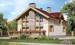 165-002-П Проект двухэтажного дома с мансардным этажом и гаражом, уютный загородный дом из газобетона Новодвинск, House Expert